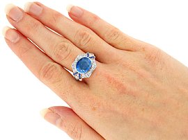 Ceylon Sapphire and Diamond Ring Wearing