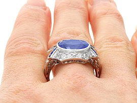 Ceylon Sapphire and Diamond Ring Wearing