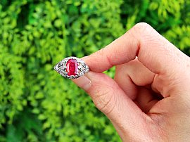 Antique Burmese Ruby Ring Outside