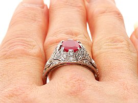 Wearing Antique Burmese Ruby Ring