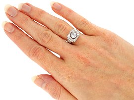 Wearing Art Deco Style Diamond Ring in Platinum