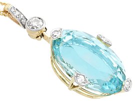Antique Aquamarine and Diamond Pendant for Sale
