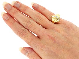 Diamond Gold Ring Being Worn