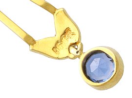 Pearl and Sapphire Pendant in Yellow Gold Hallmark