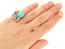 Vintage Turquoise Ring Wearing 
