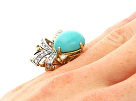 Vintage Turquoise Ring Wearing 