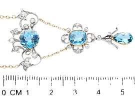 19th Century Aquamarine Necklace Ruler