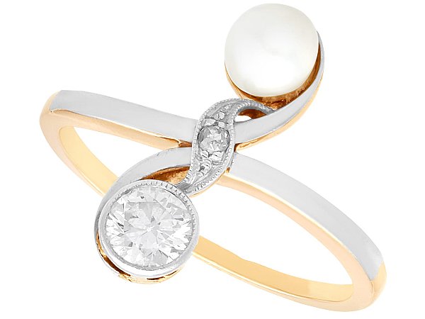 Elegant Pearl and Diamond Ring for Sale