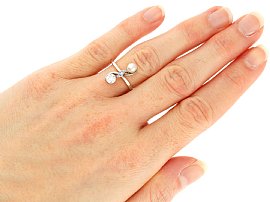 Elegant Pearl and Diamond Ring Wearing