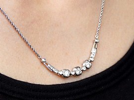 Luxury Diamond Necklace from 1920s Wearing