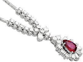Ruby and Diamond Necklace Vintage for Sale