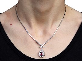 Ruby and Diamond Necklace Wearing