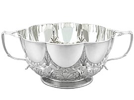 Edwardian Sterling Silver Presentation Bowl - Art Nouveau; C8366