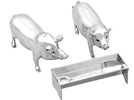 Victorian Sterling Silver Pig Condiment Set; C8372