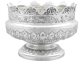 Victorian Sterling Silver Presentation Bowl - Monteith Style; C8373