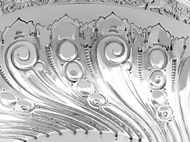 Victorian Silver Bowl in Monteith Style detail