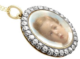 Antique Portrait Pendant with Diamonds