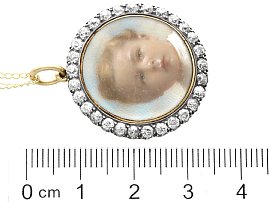 Antique Portrait Pendant with Diamonds