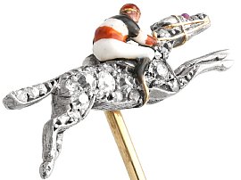 Edwardian Horse and Jockey Pin