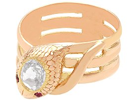 Diamond Snake Ring in Rose Gold