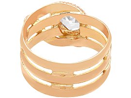 Diamond Snake Ring in Rose Gold