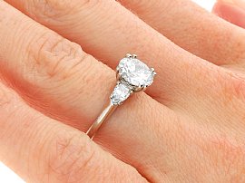 Diamond Solitaire with Pear Side Stones Wearing