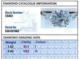 Diamond Solitaire Grading Card