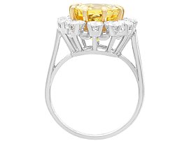  1960s Yellow Sapphire Ring with Diamonds