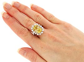 Wearing Yellow Sapphire Ring with Diamonds