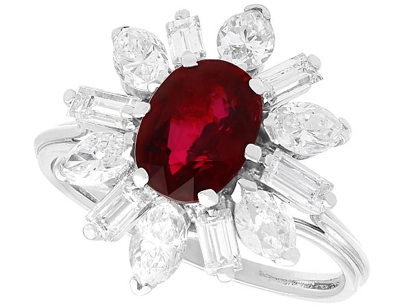 Unheated Ruby Ring With Diamonds
