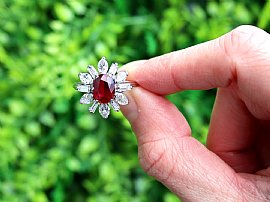 Unheated Ruby Ring With Diamonds