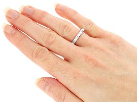 Baguette Cut Eternity Ring Wearing