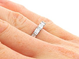 Baguette Cut Eternity Ring Wearing Hand