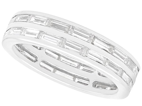 Double Row Eternity Band in White Gold for Sale