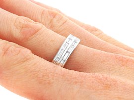 Double Row Eternity Band in White Gold Wearing