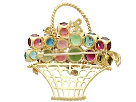  Vintage Flower Basket Brooch for Sale