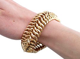 Vintage French Gold Bracelet on Wrist