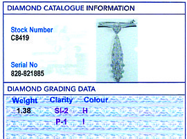Drop Diamond Brooch Grading Card