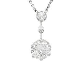 1.13ct Diamond and Platinum Necklace - Antique Circa 1920