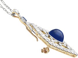 Antique Sapphire and Diamond Pendant and Brooch