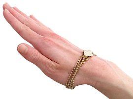 Victorian 9ct Gold Chain Bracelet for Sale Wearing