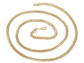 Antique 9ct Yellow Gold Longuard Chain Necklace
