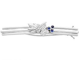 Vintage Sapphire and Diamond Hair Clip in 18ct White Gold