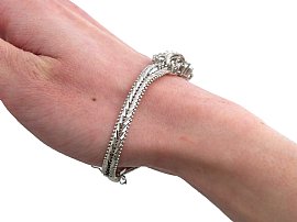 18ct white gold diamond bracelet wearing