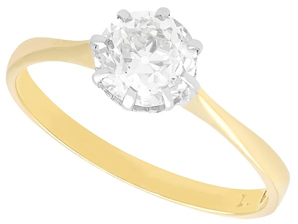 1.05 Carat Diamond Ring in 18k Yellow Gold for Sale