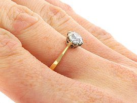  1.05 Carat Diamond Ring in 18k Yellow Gold wearing