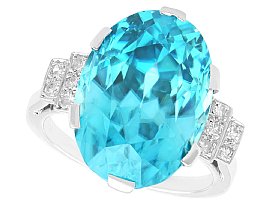 Blue Zircon Engagement Ring for Sale