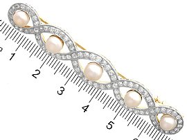 Natural Pearl and Diamond Brooch measurement