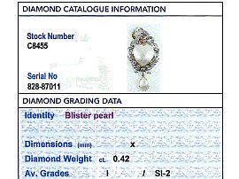 Blister Pearl Pendant in Gold Grading Card