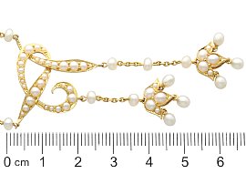 Victorian Seed Pearl Necklace for Sale Ruler